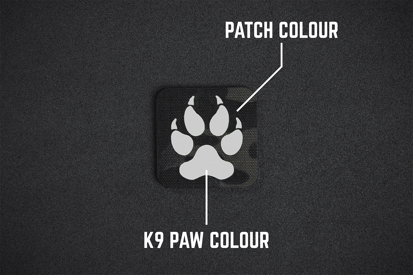 K9 Paw Patch - Multicam Black with AV Glow