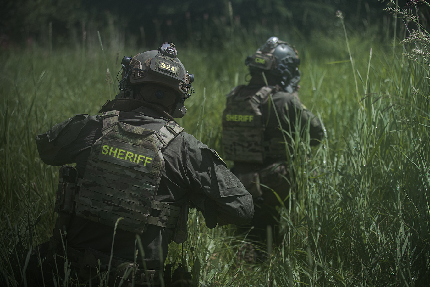 Callsign patches on police sheriff officers
