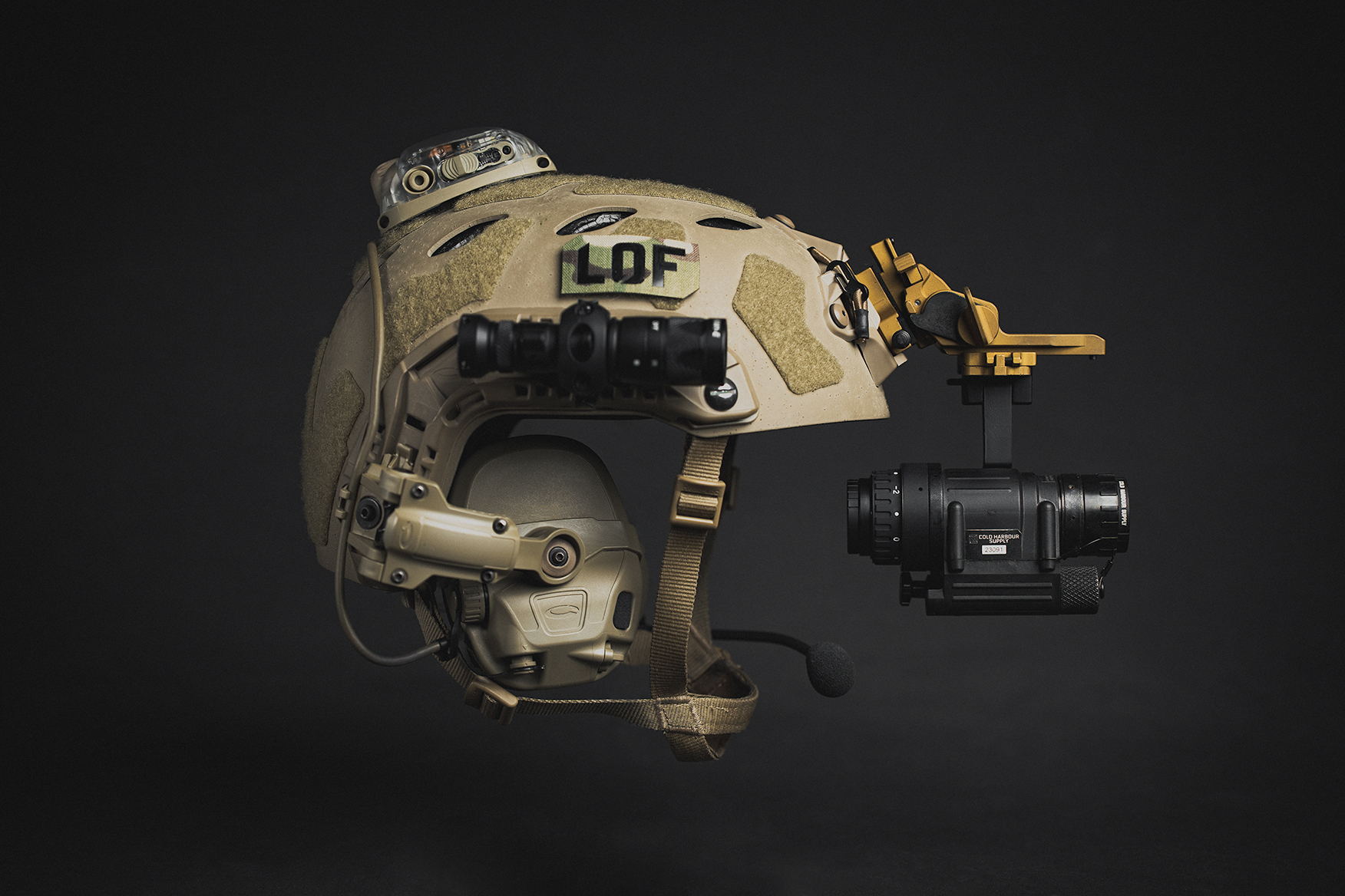 Cadex Low Profile Flip Up NVG Mount on Ops Core Fast Carbon Helmet